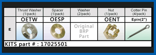 Solas Prop Hardware Kit | BRP/Johnson/Evinrude E Series 90-300 HP