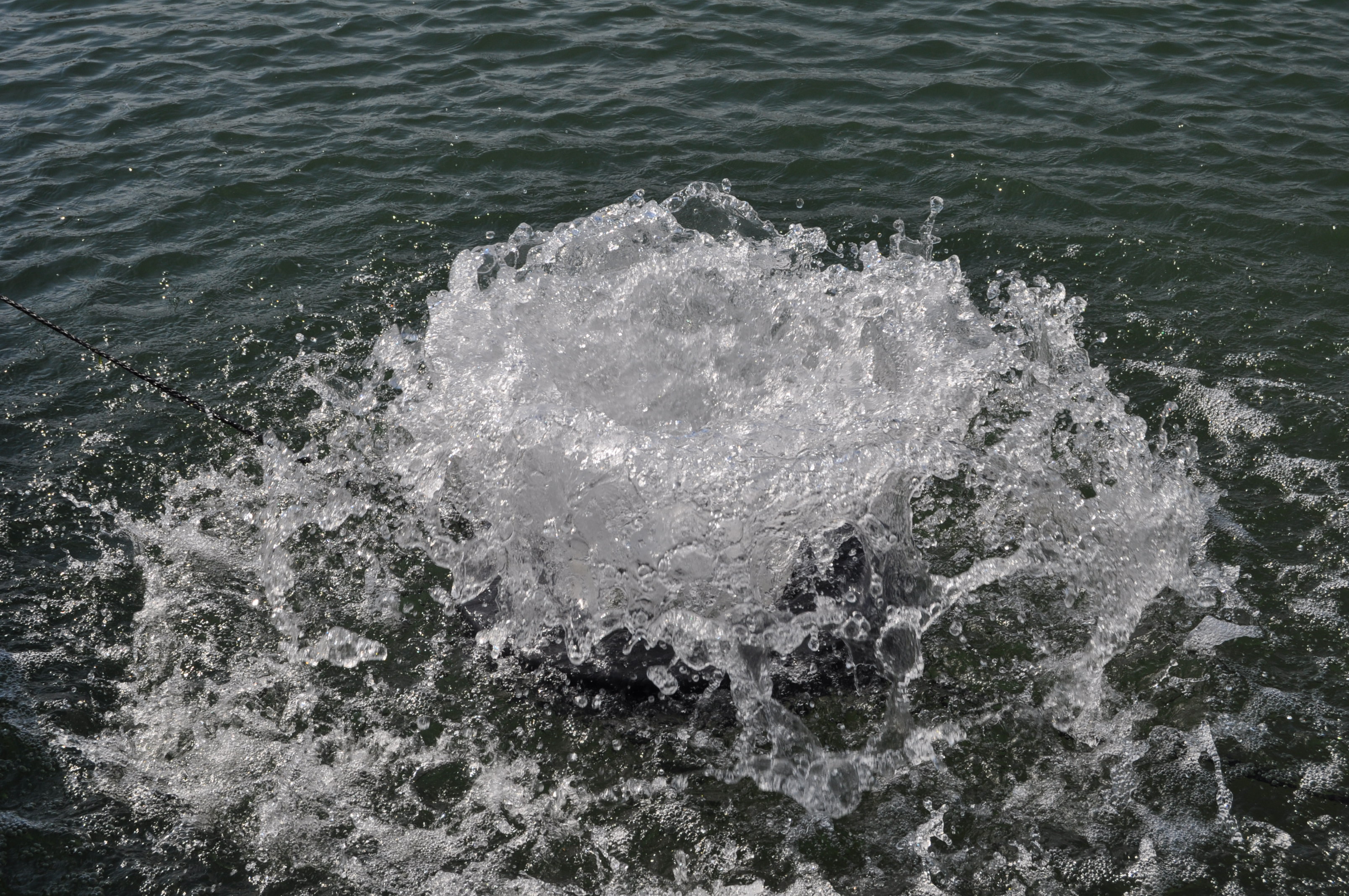 powerhouse surface aerator bubbling in pond