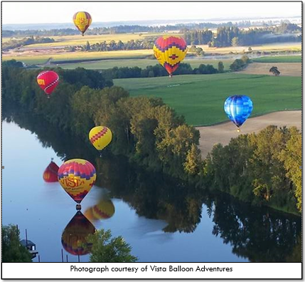 Vista Balloon Adventures soaring over the Willamette River