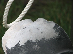 Boat propeller with impact damage